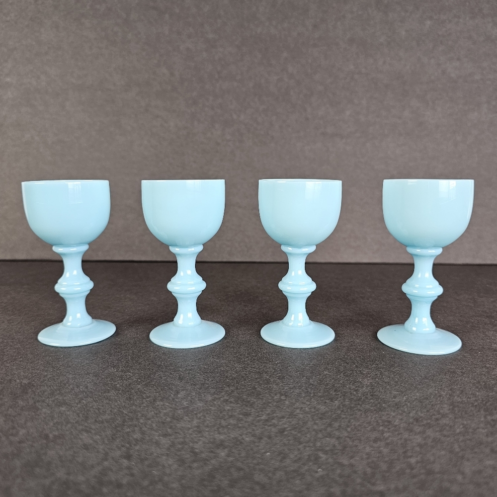 PV France Portieux Vallerystahl Cordial Glasses Blue Set Of 4